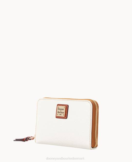 Dooney & Bourke småsten med medium lynlås rundt om pung JV0J4131 tilbehør hvid