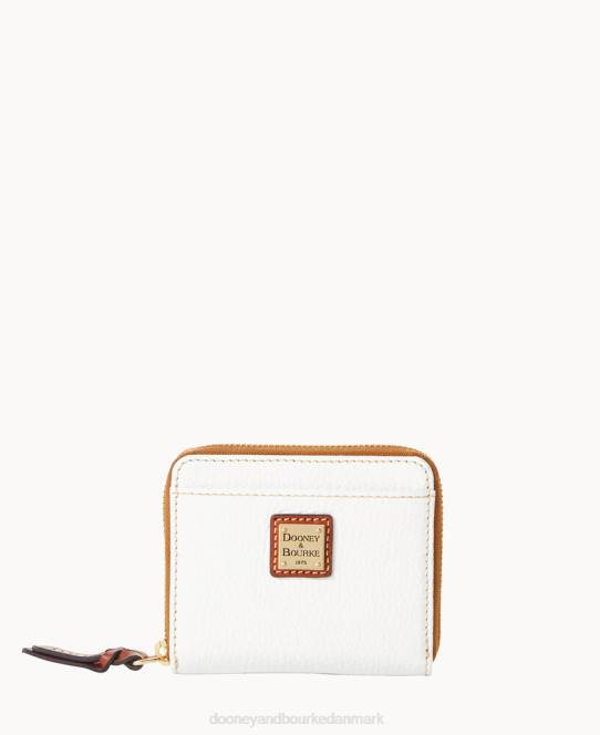Dooney & Bourke småstens korn lille lynlås rundt JV0J4153 tilbehør hvid